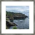 Serene Coastal Cliffs at Dawn Framed Print