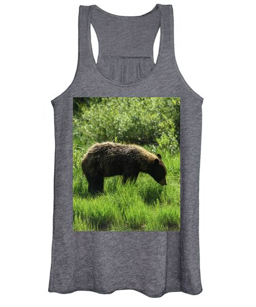 Solitary Bear In Grand Teton National Park Women's Tank Top