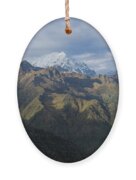 Majestic Andes Mountain Peaks Under Cloudy Sky Ornament