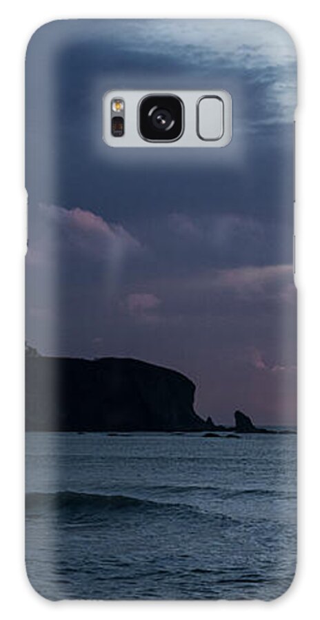 Serene Coastal Sunset with Cliffs Galaxy Case