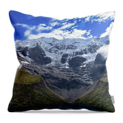Majestic Mountain Overlooks Humantay Lake Throw Pillow