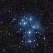 Pleiades Cluster In Cosmic Night Poster