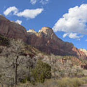 Majestic Mountain Under Clear Blue Sky Art Print