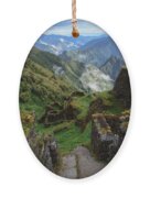 Mysterious Incan Ruins In The Mountains Ornament