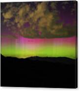 Vibrant Aurora Over Wasatch Mountain Range Canvas Print