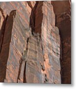 Towering Desert Sandstone Cliffs In Zion National Park Metal Print