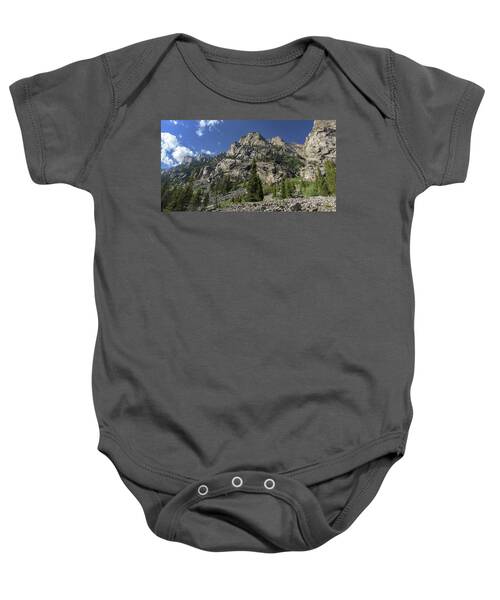 Majestic Mountain Peaks Under Blue Sky In Cascade Canyon Baby One-Piece