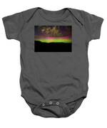 Vibrant Aurora Over Wasatch Mountain Range Baby One-Piece