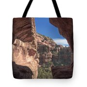 Canyon View Framed By Rocky Cliffs Tote Bag