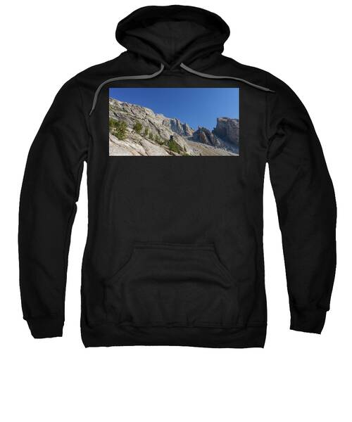 Majestic Mountain Peaks Under Blue Sky Sweatshirt