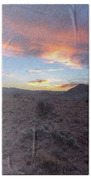 Desert Sunset Over Rugged Terrain Bath Towel