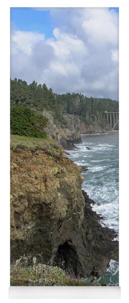 Coastal Bridge Over Rushing Waters Yoga Mat
