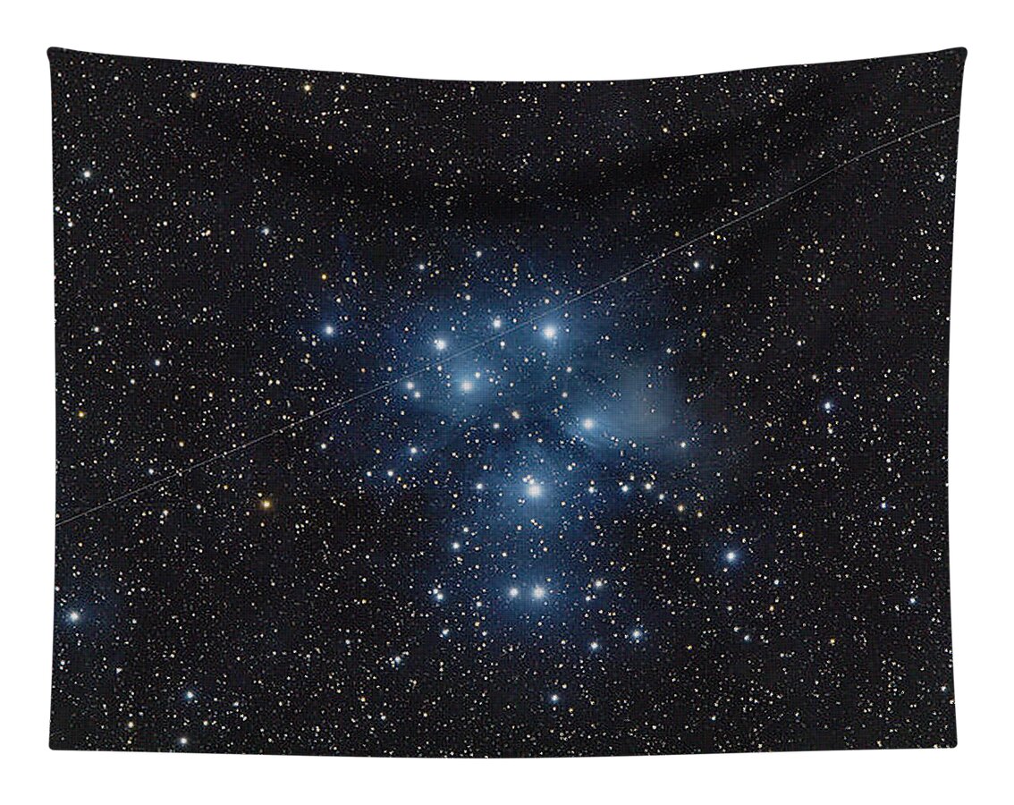 Pleiades Cluster In Cosmic Night Tapestry