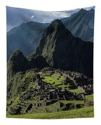 Majestic Ruins In A Mountain Valley Tapestry