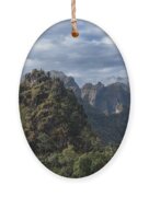 Misty Andes Mountain Range Landscape Ornament