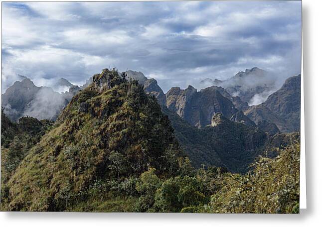 Misty Andes Mountain Range Landscape Greeting Card