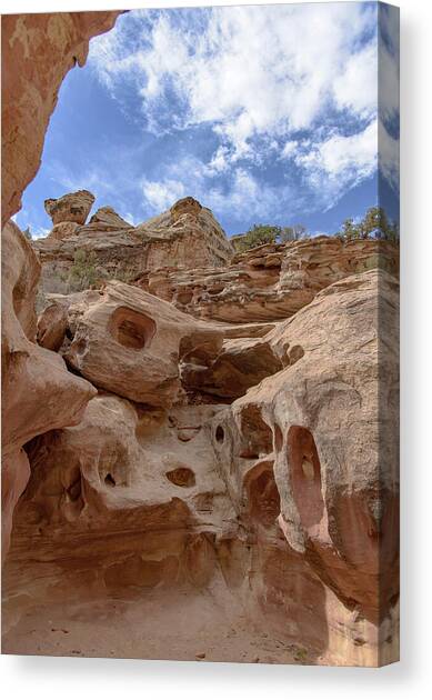 Majestic Rock Formations in Capitol Reef National Park Canvas Art Print by Brandon Wichmann