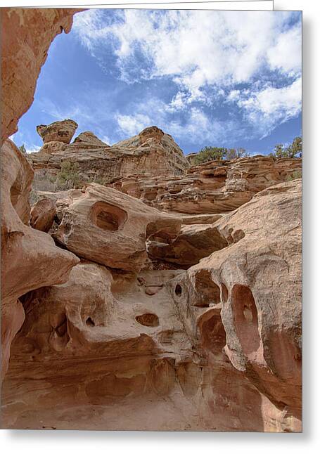Majestic Rock Formations In Capitol Reef National Park Greeting Card
