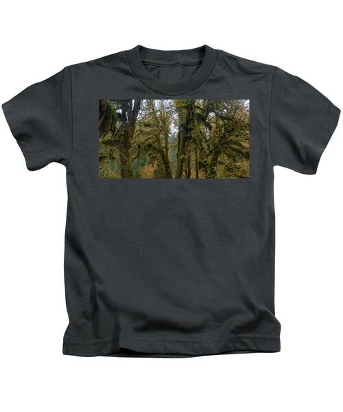 Moss-Covered Forest Trees Kids T-Shirt