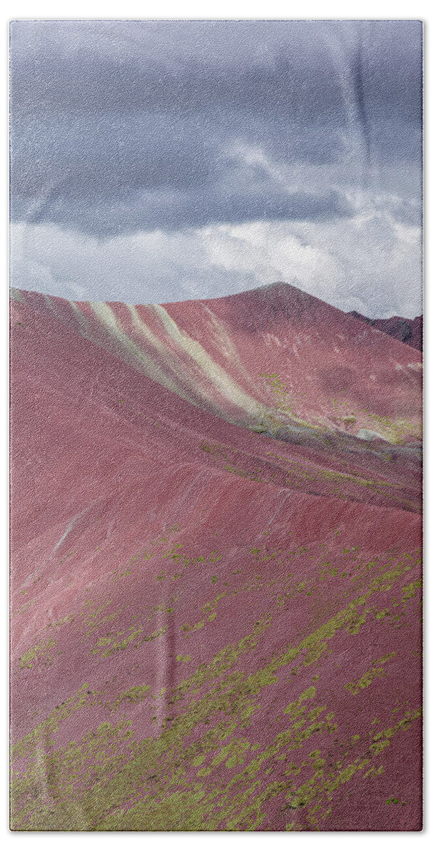 Vibrant Red Mountain Landscape Hand Towel