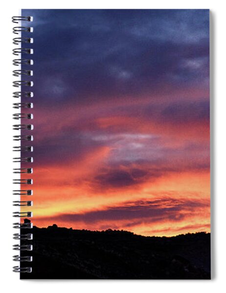 Vivid Twilight over Rocky Silhouette Spiral Notebook