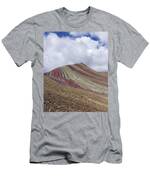 Colorful Mountain Range Under Cloudy Sky T-Shirt