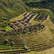 Ancient Terraces And Ruins In Andes Mountains Poster