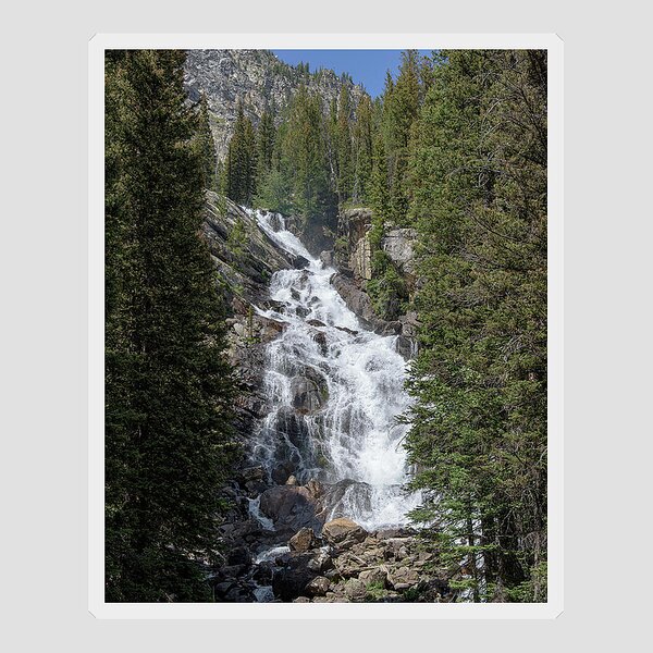 Waterfall Amidst Forest Landscape Sticker