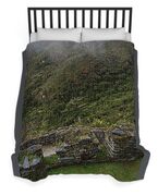Misty Mountain Ruins Duvet Cover