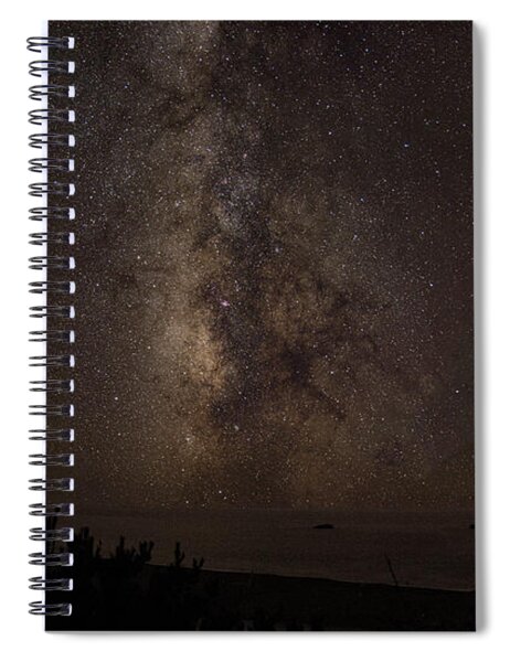 Milky Way Over Tranquil Shoreline Spiral Notebook