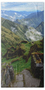 Mysterious Incan Ruins In The Mountains Beach Towel
