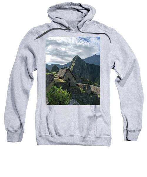 Ancient Ruins With Majestic Mountain Backdrop Sweatshirt