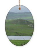 Tranquil Green Hills And Distant Sea Ornament