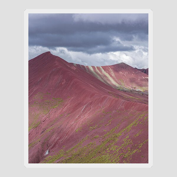 Vibrant Red Mountain Landscape Sticker