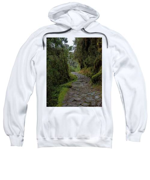 Moss-covered Path Through Lush Forest On The Inca Trail Sweatshirt