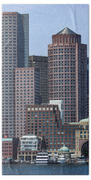 Boston Skyline by the Water Bath Towel