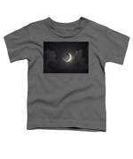 Shimmering Crescent Among Clouds Toddler T-Shirt