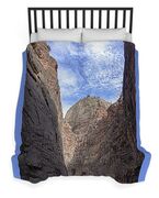Towering Canyon Cliffs And Blue Sky Duvet Cover