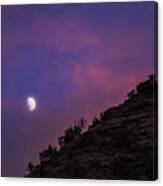 Moonlit Evening Over Silhouetted Hills Canvas Print