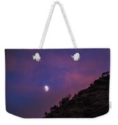 Moonlit Evening Over Silhouetted Hills Weekender Tote Bag
