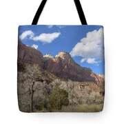 Majestic Mountain Under Clear Blue Sky Tote Bag