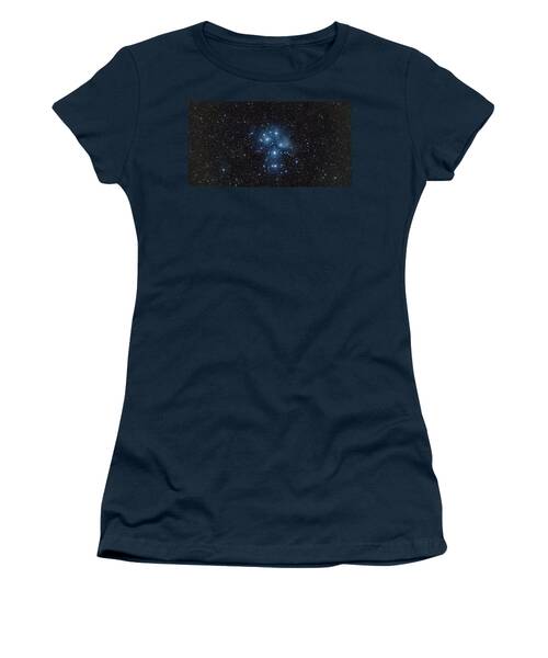Pleiades Cluster in Cosmic Night Women's T-Shirt by Brandon Wichmann