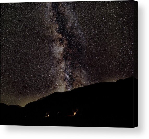 Starry Night Over Mountain Landscape Acrylic Print