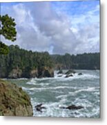 Coastal Serenity With Rugged Cliffs Metal Print