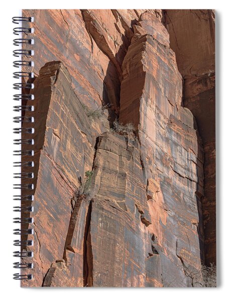 Towering Desert Sandstone Cliffs In Zion National Park Spiral Notebook