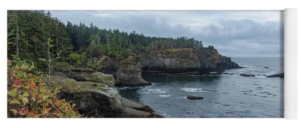 Serene Coastal Cliffs at Dawn Yoga Mat