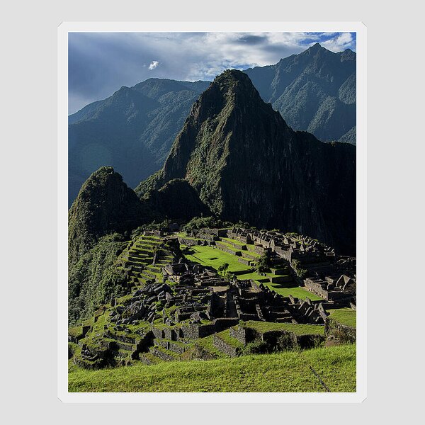 Majestic Ruins In A Mountain Valley Sticker