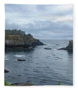 Serene Coastal Cliffs at Dawn Fleece Blanket
