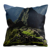 Majestic Ruins In A Mountain Valley Throw Pillow