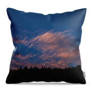 Twilight Over Forested Horizon Throw Pillow